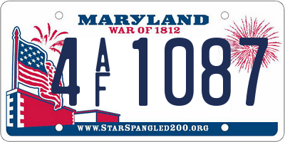 MD license plate 4AF1087