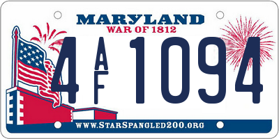 MD license plate 4AF1094