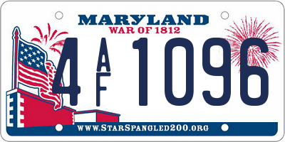 MD license plate 4AF1096