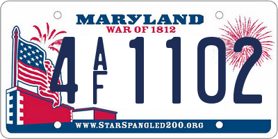 MD license plate 4AF1102