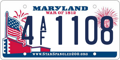 MD license plate 4AF1108