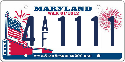 MD license plate 4AF1111
