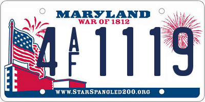 MD license plate 4AF1119