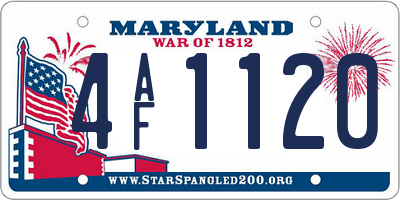 MD license plate 4AF1120