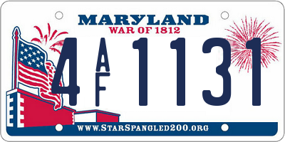 MD license plate 4AF1131
