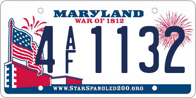 MD license plate 4AF1132