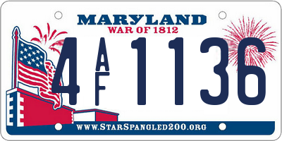 MD license plate 4AF1136