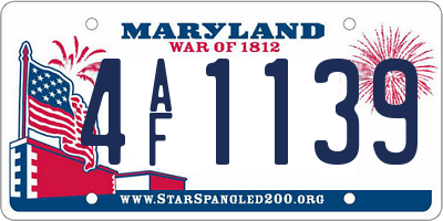 MD license plate 4AF1139