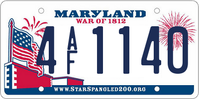 MD license plate 4AF1140