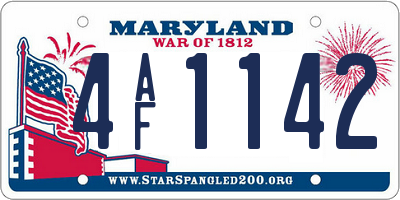 MD license plate 4AF1142
