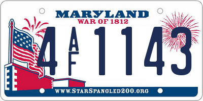 MD license plate 4AF1143