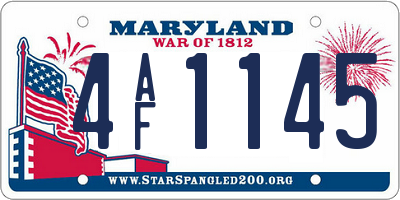 MD license plate 4AF1145