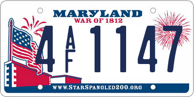 MD license plate 4AF1147