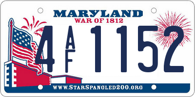 MD license plate 4AF1152
