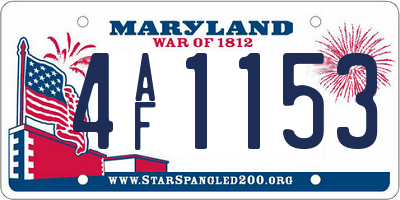 MD license plate 4AF1153
