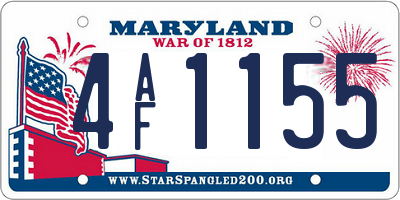 MD license plate 4AF1155