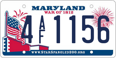 MD license plate 4AF1156