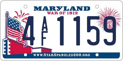 MD license plate 4AF1159