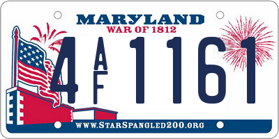 MD license plate 4AF1161
