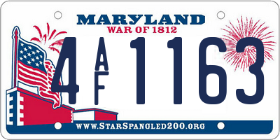MD license plate 4AF1163