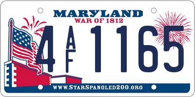MD license plate 4AF1165