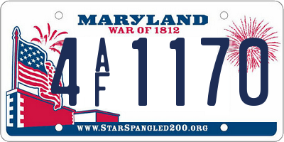 MD license plate 4AF1170