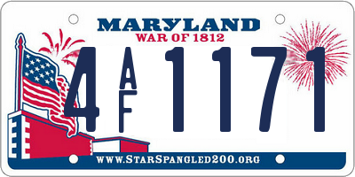 MD license plate 4AF1171