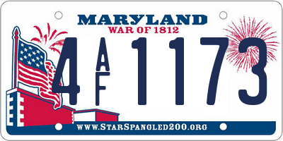 MD license plate 4AF1173