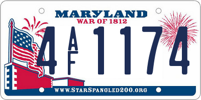 MD license plate 4AF1174
