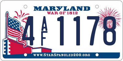 MD license plate 4AF1178