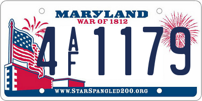 MD license plate 4AF1179