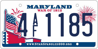 MD license plate 4AF1185