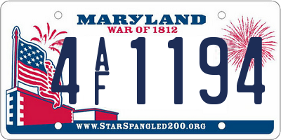 MD license plate 4AF1194