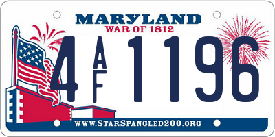 MD license plate 4AF1196