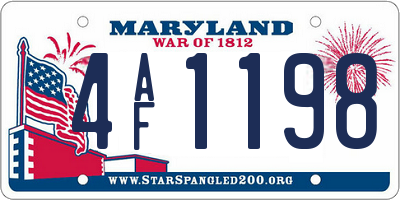 MD license plate 4AF1198