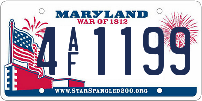 MD license plate 4AF1199