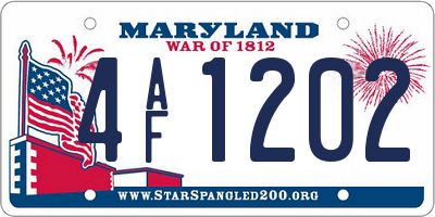 MD license plate 4AF1202