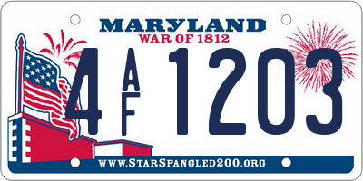 MD license plate 4AF1203