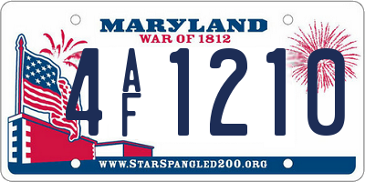 MD license plate 4AF1210