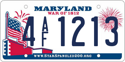 MD license plate 4AF1213