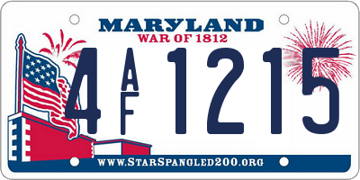 MD license plate 4AF1215