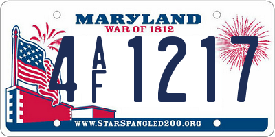 MD license plate 4AF1217