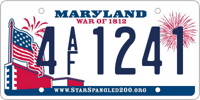 MD license plate 4AF1241