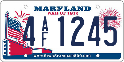 MD license plate 4AF1245