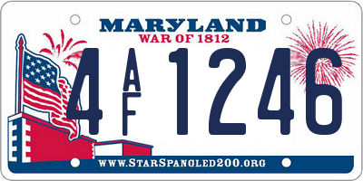 MD license plate 4AF1246