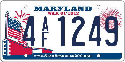MD license plate 4AF1249