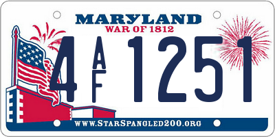 MD license plate 4AF1251