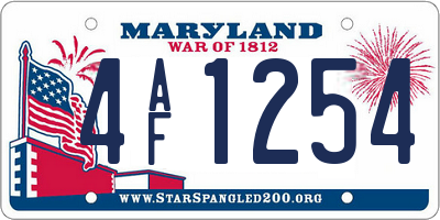 MD license plate 4AF1254