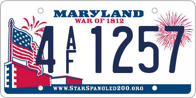 MD license plate 4AF1257