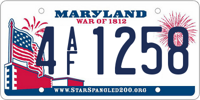 MD license plate 4AF1258